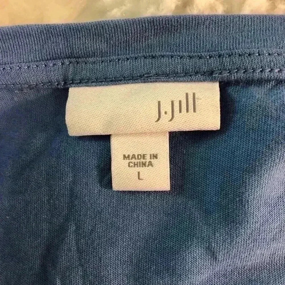 J Jill Large Blue and White Stripe Tunic Blouse L/S Cotton and Modal - Picture 3 of 5